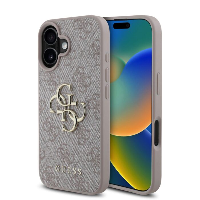 Калъф от Guess PU 4G Metal Logo Case за iPhone 16 Pink - Image 1