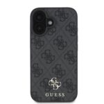 Калъф от Guess PU 4G Small Metal Logo MagSafe Case за iPhone 16 Grey - Image 3