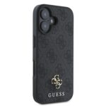 Калъф от Guess PU 4G Small Metal Logo MagSafe Case за iPhone 16 Grey - Image 4