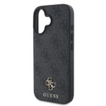 Калъф от Guess PU 4G Small Metal Logo MagSafe Case за iPhone 16 Grey - Image 5
