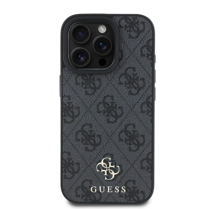 Калъф от Guess PU 4G Small Metal Logo MagSafe Case за iPhone 16 Pro Grey - Image 3