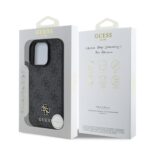 Калъф от Guess PU 4G Small Metal Logo MagSafe Case за iPhone 16 Pro Grey - Image 7