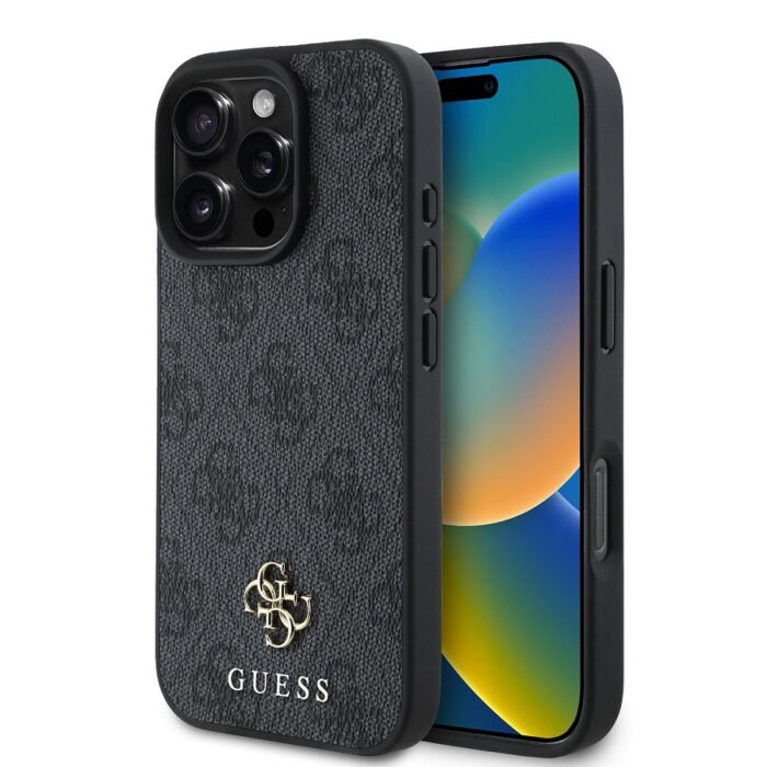 Калъф от Guess PU 4G Small Metal Logo MagSafe Case за iPhone 16 Pro Grey - Image 1