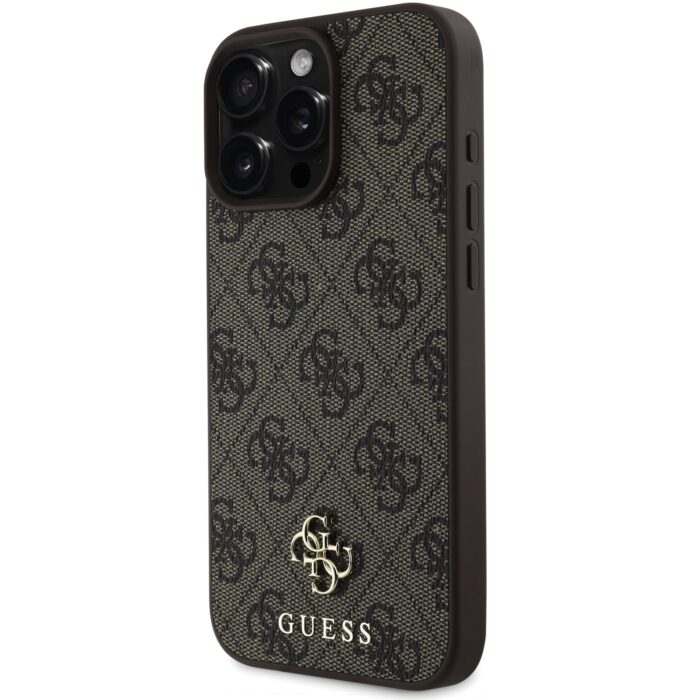 Калъф от Guess PU 4G Small Metal Logo MagSafe Case за iPhone 16 Pro Max Brown - Image 3