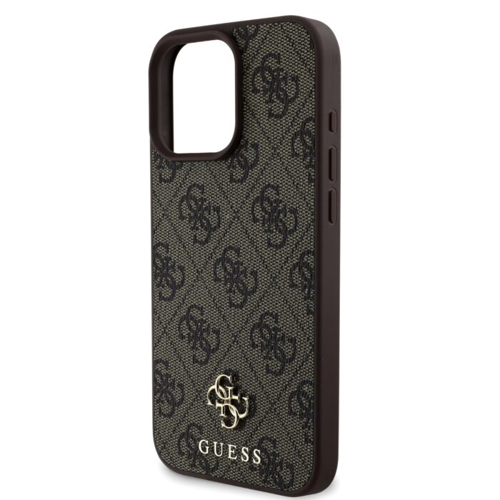Калъф от Guess PU 4G Small Metal Logo MagSafe Case за iPhone 16 Pro Max Brown - Image 4
