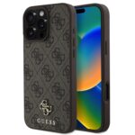 Калъф от Guess PU 4G Small Metal Logo MagSafe Case за iPhone 16 Pro Max Brown