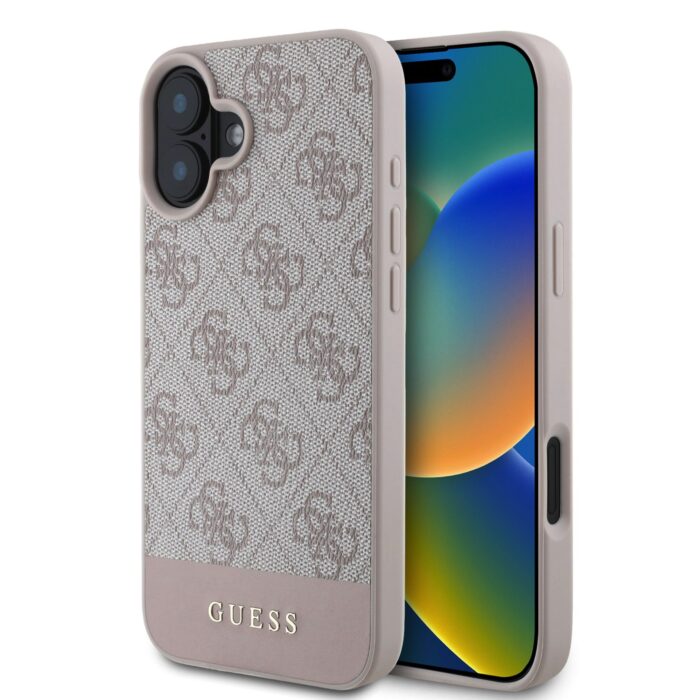 Калъф от Guess PU 4G Stripe Case за iPhone 16 Pink - Image 1