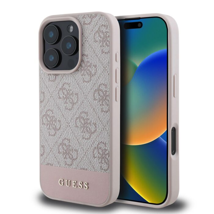 Калъф от Guess PU 4G Stripe Case за  iPhone 16 Pro Pink - Image 1