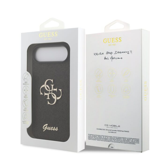 Калъф от 
Guess PU Fixed Glitter 4G Metal Logo Case за iPhone 17 Air Black - Image 7