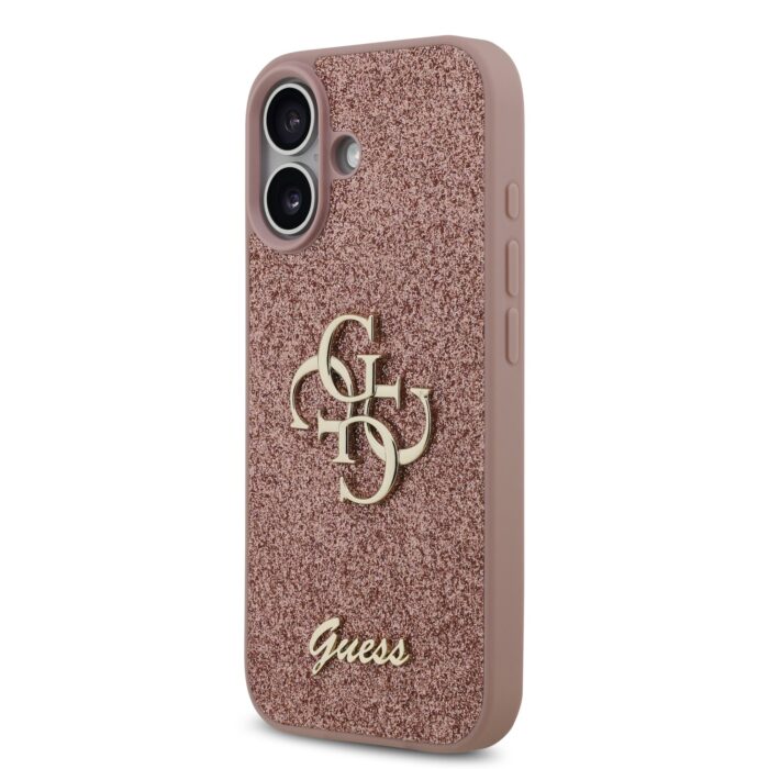 Калъф от 
Guess PU Fixed Glitter 4G Metal Logo Case за iPhone 17 Pink - Image 2