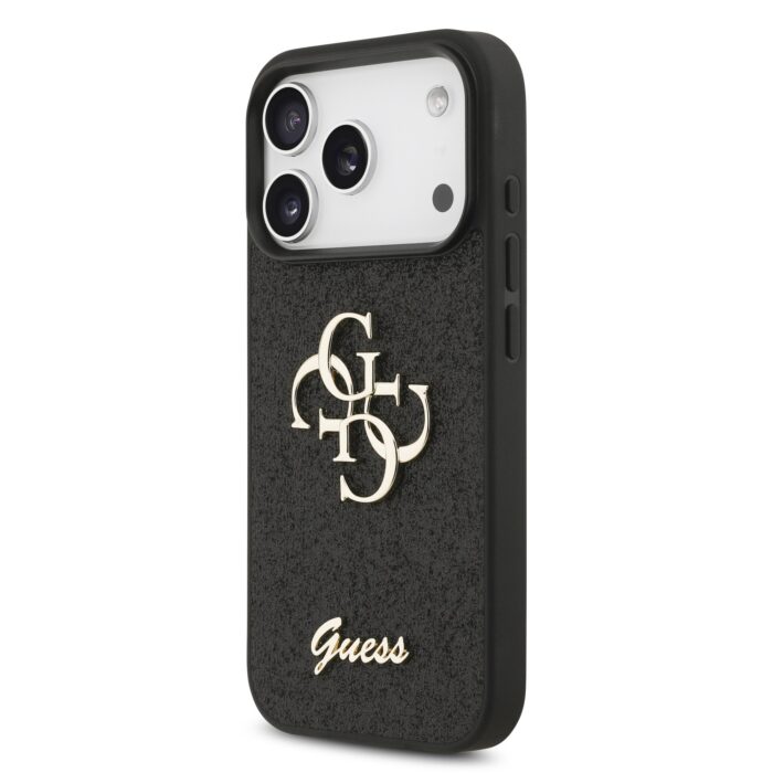 Калъф от 
Guess PU Fixed Glitter 4G Metal Logo Case за iPhone 17 Pro Black - Image 2