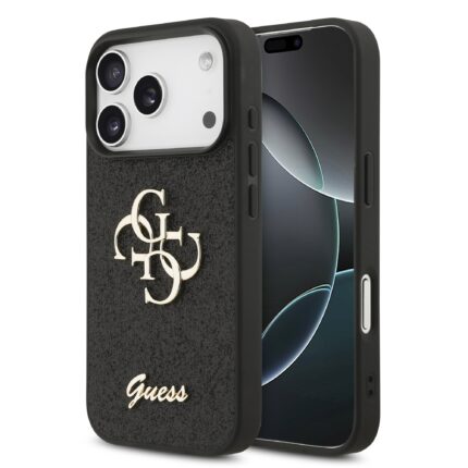 Калъф от 
Guess PU Fixed Glitter 4G Metal Logo Case за iPhone 17 Pro Black