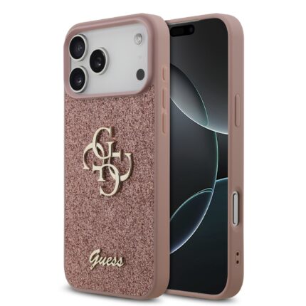 Калъф от
Guess PU Fixed Glitter 4G Metal Logo Case за iPhone 17 Pro Max Pink
