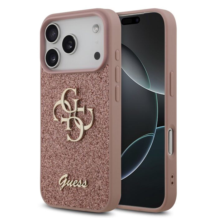 калъф от
Guess PU Fixed Glitter 4G Metal Logo Case за iPhone 17 Pro Pink - Image 1