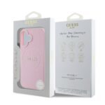 Калъф от Guess PU Grained Classic Logo MagSafe Case for iPhone 16 Pink - Image 6