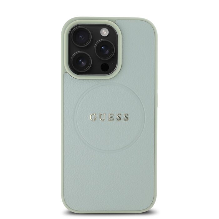 Калъф от Guess PU Grained Classic Logo MagSafe Case for iPhone 16 Pro Green - Image 2