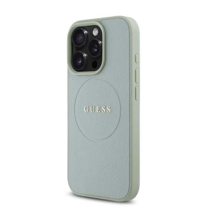 Калъф от Guess PU Grained Classic Logo MagSafe Case for iPhone 16 Pro Green - Image 3
