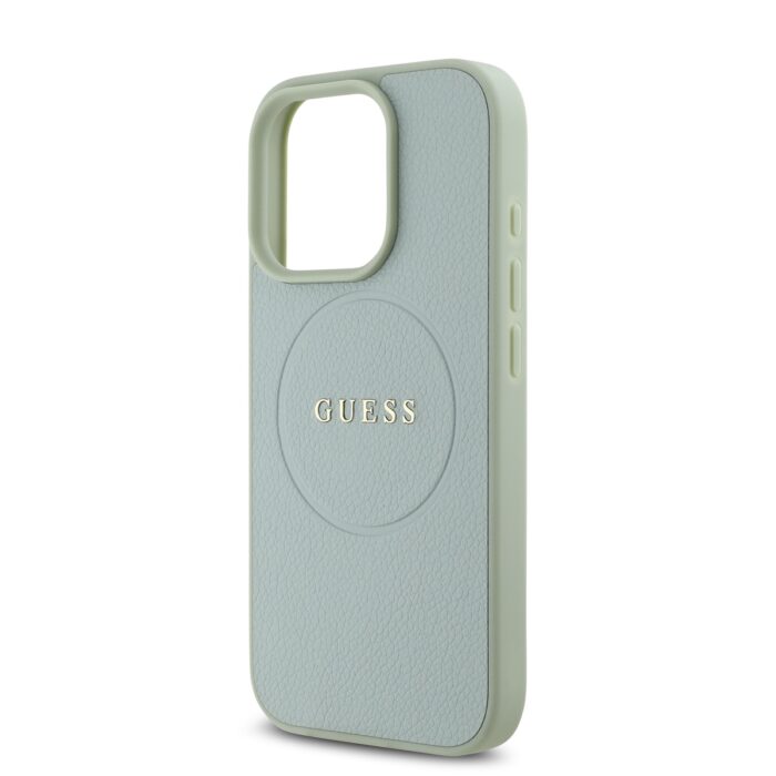 Калъф от Guess PU Grained Classic Logo MagSafe Case for iPhone 16 Pro Green - Image 4