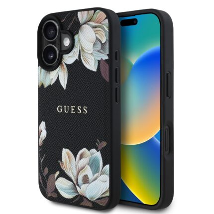 Калъф от Guess PU Grained Magnolia MagSafe Case for iPhone 16 Black