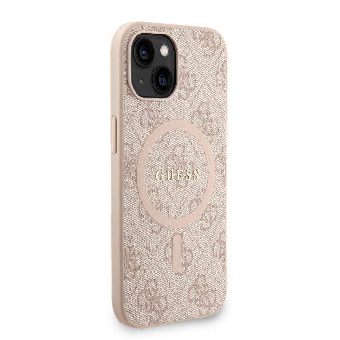 Калъф от Guess PU Leather 4G Colored Ring Strap MagSafe Case за iPhone 14 Pink - Image 3