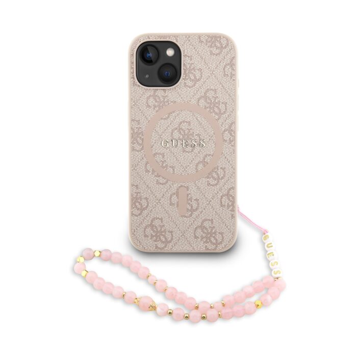 Калъф от Guess PU Leather 4G Colored Ring Strap MagSafe Case за iPhone 14 Pink - Image 1