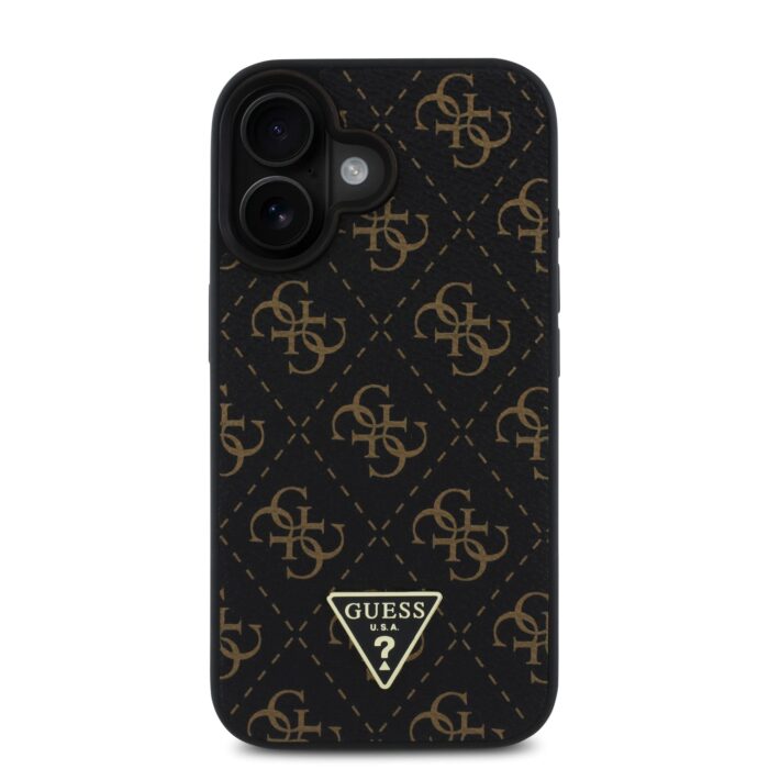Калъф от Guess PU Leather 4G Triangle Metal Logo Case for iPhone 16 Black - Image 2