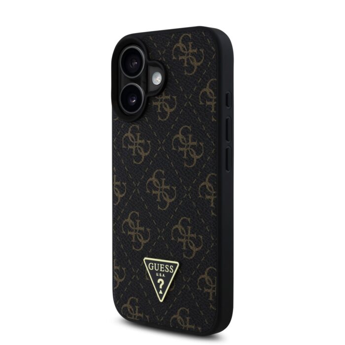 Калъф от Guess PU Leather 4G Triangle Metal Logo Case for iPhone 16 Black - Image 3