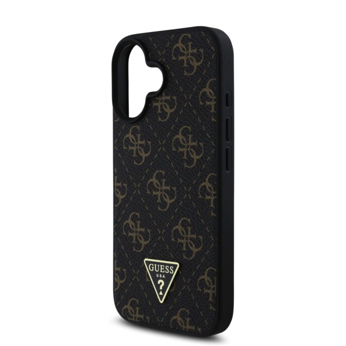 Калъф от Guess PU Leather 4G Triangle Metal Logo Case for iPhone 16 Black - Image 4