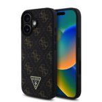 Калъф от Guess PU Leather 4G Triangle Metal Logo Case for iPhone 16 Black