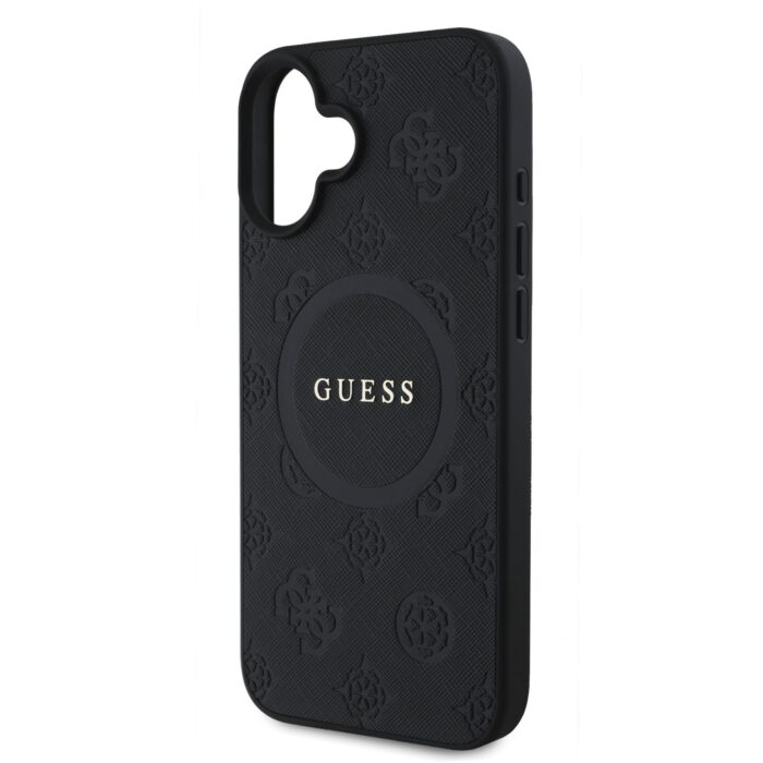 Калъф от Guess Saffiano Peony Stamp MagSafe Case за iPhone 16 Black - Image 4