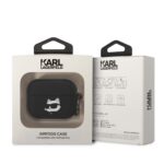 Karl Lagerfeld Silicone Choupette Head 3D калъф за Apple AirPods Pro, черен - Image 3