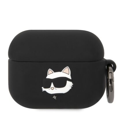 Karl Lagerfeld Silicone Choupette Head 3D калъф за Apple AirPods Pro, черен