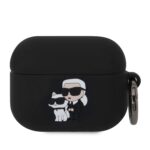 Калъф от Karl Lagerfeld 3D Logo NFT Karl and Choupette Silicone Case for AirPods Pro Black