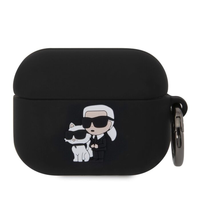 Калъф от Karl Lagerfeld 3D Logo NFT Karl and Choupette Silicone Case for AirPods Pro Black - Image 1