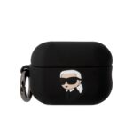 Силиконов калъф за AirPods Pro 2 от Karl Lagerfeld - черен