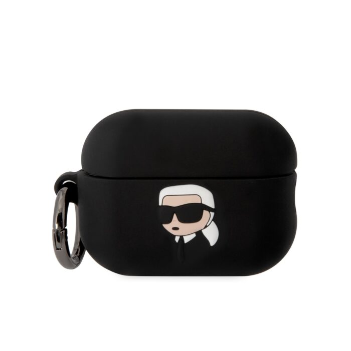 Силиконов калъф за AirPods Pro 2 от Karl Lagerfeld - черен - Image 1