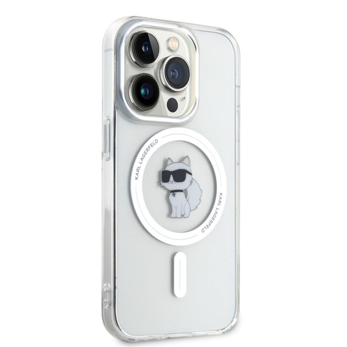 Калъф от Karl Lagerfeld за iPhone 15 Pro Hardcase IML Choupette MagSafe Transparent - Image 4