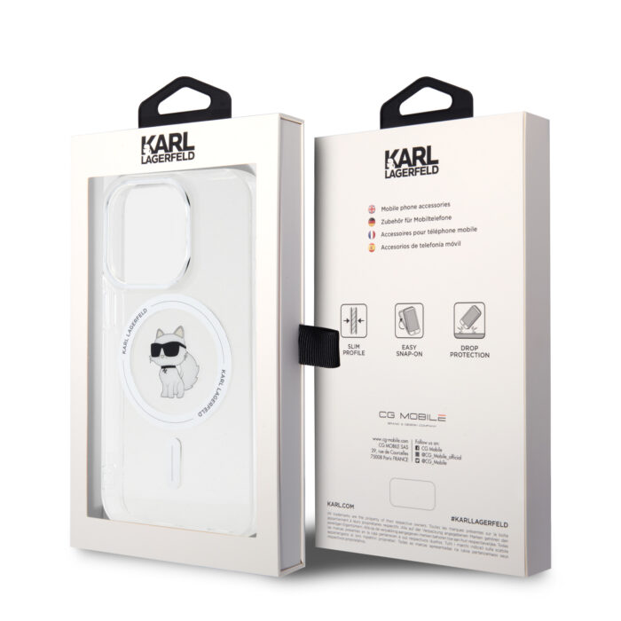 Калъф от Karl Lagerfeld за iPhone 15 Pro Hardcase IML Choupette MagSafe Transparent - Image 8