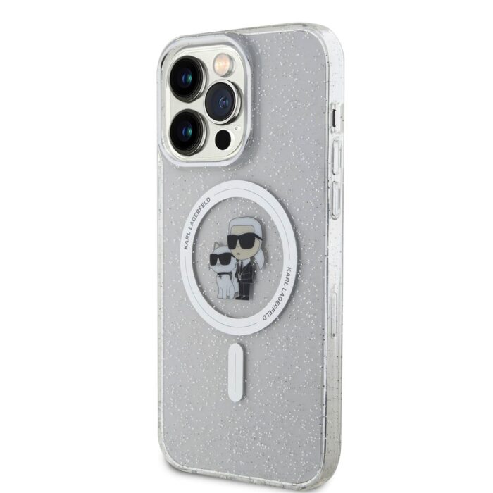 Калъф от Karl Lagerfeld IML Glitter Karl and Choupette MagSafe Case за iPhone 15 Pro Max Transparent - Image 2