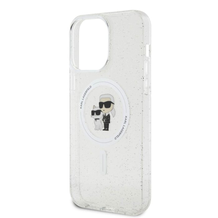 Калъф от Karl Lagerfeld IML Glitter Karl and Choupette MagSafe Case за iPhone 15 Pro Max Transparent - Image 4