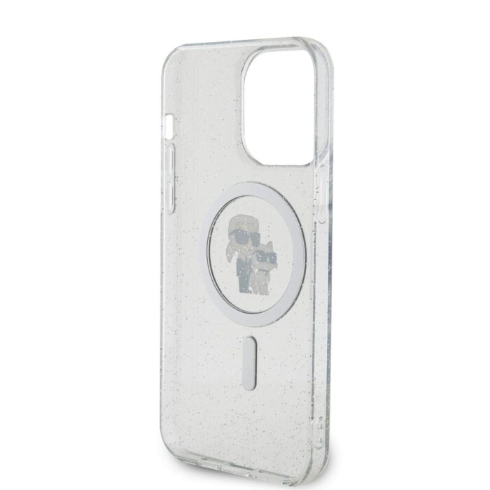Калъф от Karl Lagerfeld IML Glitter Karl and Choupette MagSafe Case за iPhone 15 Pro Max Transparent - Image 5