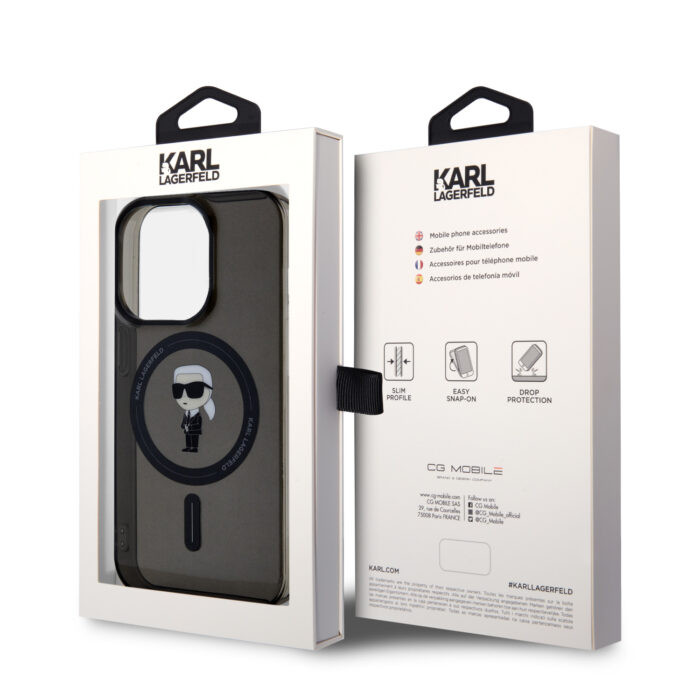 Калъф от Karl Lagerfeld IML Ikonik MagSafe Case за iPhone 15 Pro Black - Image 8