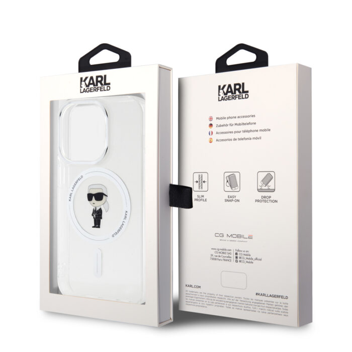 Калъф от Karl Lagerfeld IML Ikonik MagSafe Case за iPhone 15 Pro Transparent - Image 8