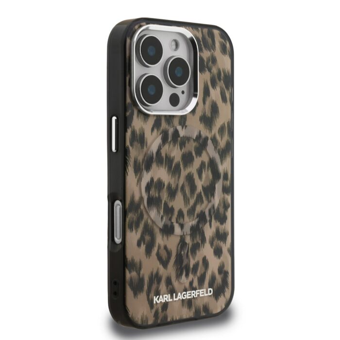 Калъф от Karl Lagerfeld IML Leopard MagSafe Case за iPhone 16 Pro Brown - Image 4