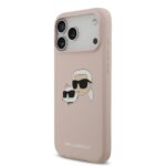 Калъф от 
Karl Lagerfeld Liquid Silicone Double Heads MagSafe Case за iPhone 17 Pro Max Pink - Image 2