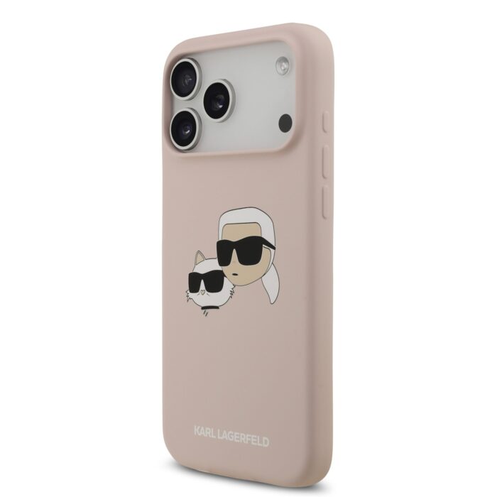 Калъф от 
Karl Lagerfeld Liquid Silicone Double Heads MagSafe Case за iPhone 17 Pro Max Pink - Image 2