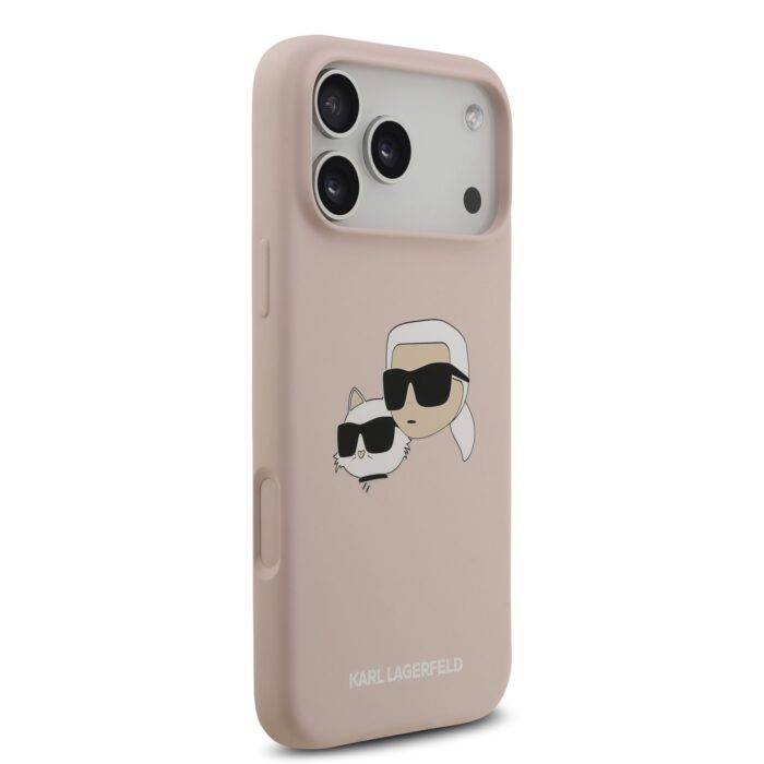 Калъф от 
Karl Lagerfeld Liquid Silicone Double Heads MagSafe Case за iPhone 17 Pro Max Pink - Image 4