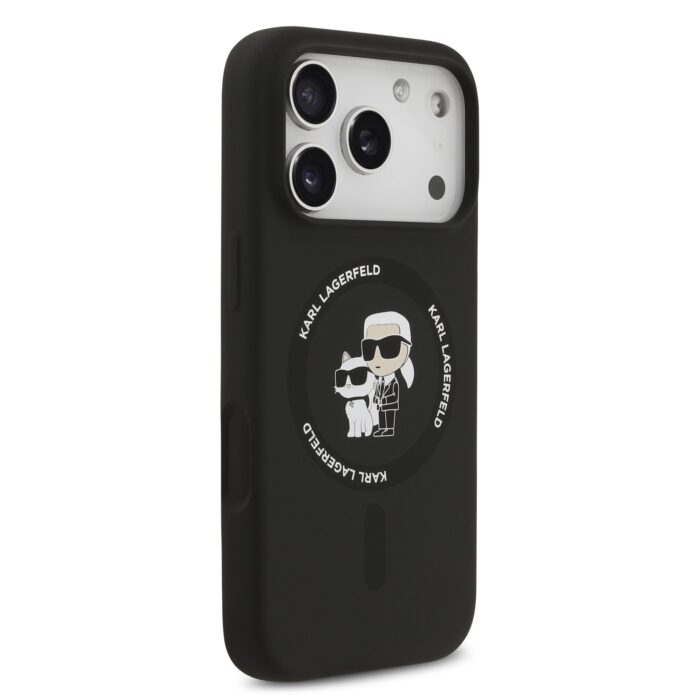 Калъф от 
Karl Lagerfeld Liquid Silicone Karl and Choupette MagSafe Case за iPhone 17 Pro Black - Image 4