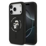 Калъф от 
Karl Lagerfeld Liquid Silicone Karl and Choupette MagSafe Case за iPhone 17 Pro Black