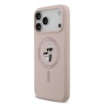 Калъф от 
Karl Lagerfeld Liquid Silicone Karl and Choupette MagSafe Case за iPhone 17 Pro Max Pink - Image 2